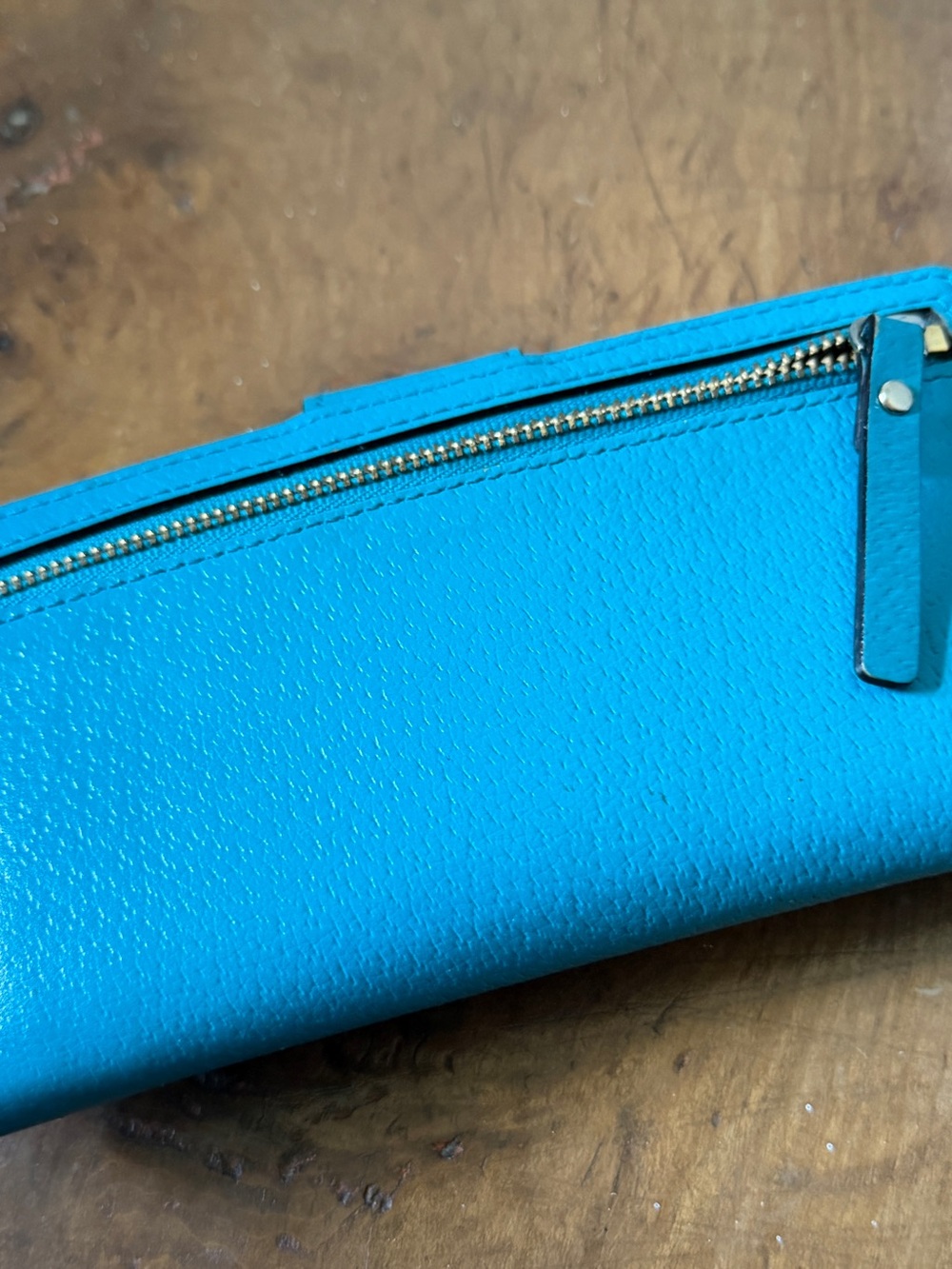 kate spade turquoise pebble leather snap continental wallet - Picture 3 of 6